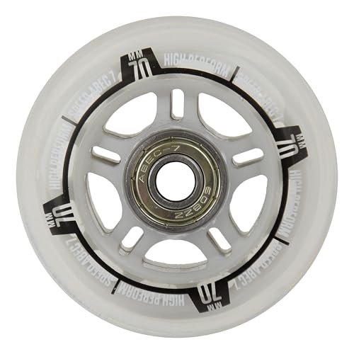 MADIVO Duo Ersatzrollen + Kugellager für Inliner | Set 4 Rollen 70 mm / 82A ABEC-7 Lager | Ideal für Inline Skates für Kinder und Erwachsene (Grau)