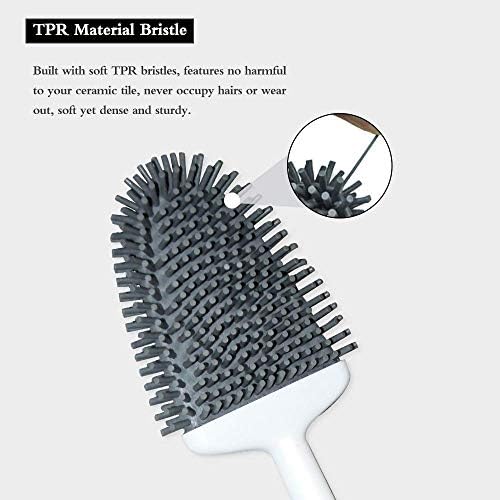 ASOBEAGE Toilet Brush, Toilet Brush and Container, Toilet Brushes for Bathroom with Quick-Drying Holder Setwhite2 pack