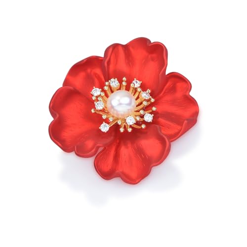 Image of Elegant Crystal Blooming Rose Flower Brooch Lapel Pin Breastpin for Women Birdal Cardigan Hat Scarf Suit Sweater Floral Pins