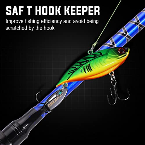 One Bass Caña de Pescar IM7 Graphite Spinning y Casting, 2 Piezas de Alta Calidad con Mango de Super Polímero miniatura 5