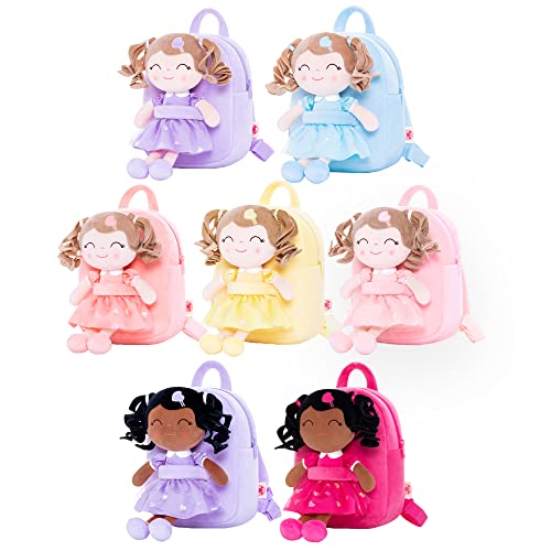 Gloveleya Toddler Backpack Baby Girl Gifts Plush Bag Diaper Bag with Spring Girls Doll Curly Hair Girl Toys with Love Pink - Thumbnail 7