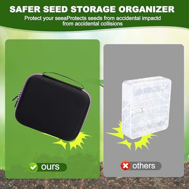 30 Slots Plant Seed Storage Containers, Seed Storage Organizer with Labels Funnels and Zipper Bags£¬Garden Seed Saving Box Suitable for Flower Vegetable Plants Garden Seeds