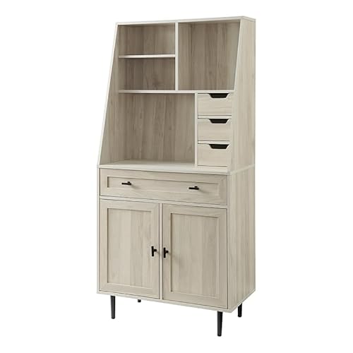 Bowery Hill 64" Modern Engineered Wood Storage Desk And Hutch In Beige #TOP8
