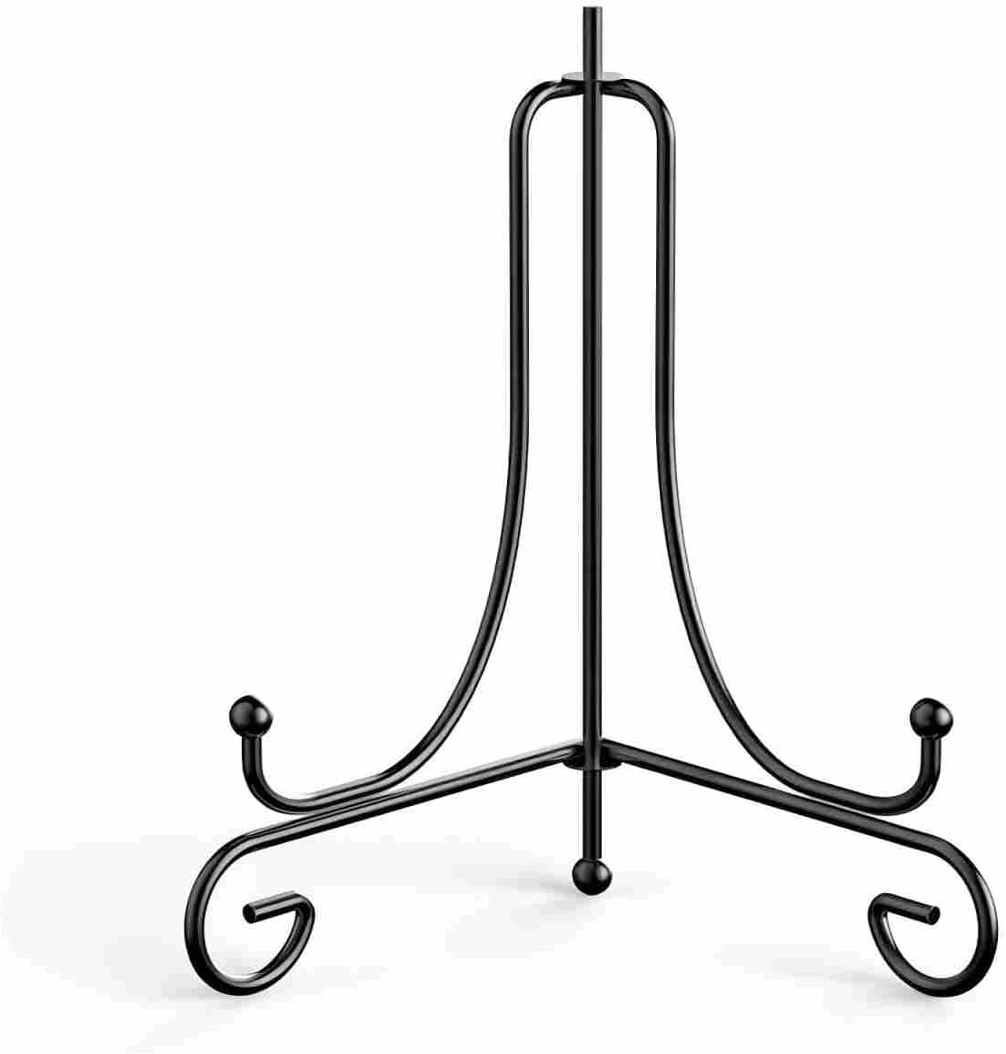 skrnrhrery Iron Display Stand, 2 Pcs Black Plate Stands, for Frames, Decorative BoardPictures, Books, Artworks (12 in)