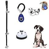 AUOIKK Dog Doorbells, 4 Pieces Premium Dog Potty Training Bells and Puppy Training Clicker...