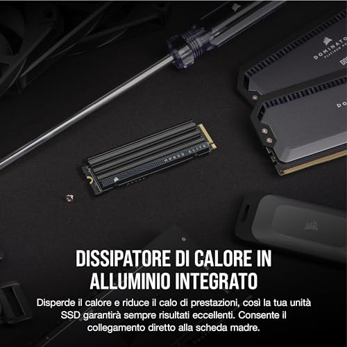 MP600 ELITE 4TB M.2 PCIe Gen4 x4 NVMe SSD con Dissipatore Incluso – M.2 2280 – Fino a 7.000 MB/sec in Lettura Sequenziale – NAND 3D TLC ad Alta Densità – Nero - Hdd - Immagine 5