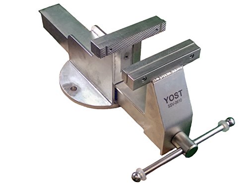 Image of Yost Vises SSV-0610N Bench Vise | 6 Inch Jaw Width Heavy-Duty Utility Bench Vise | Secure Grip with Stationary Base | Made from 304 Stainless Steel | Ideally for Food, Beverages and Medical Industries