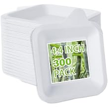 300 Pack Small Paper Plates 4.4 Inch Disposable Square Dessert Appetizer Plate, Party Snack Plates Bulk for Wedding, Birthday, Dinner, Parties