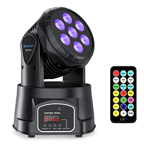 BETOPPER Cabeza Móvil, Luces Discoteca 7x8W LED RGBW, DMX 512 Luces Led Escenario, Cabeza Led...