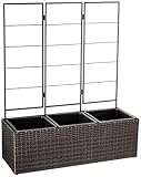 Amazon Basics Redonda Maceta de mimbre con revestimiento interior de plástico, 3 cubos, 96,5 cm, marrón