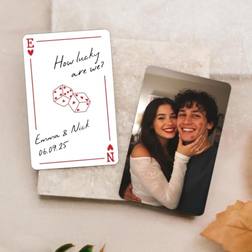 Chu6an6d Tarjeta de cartera de metal con foto personalizada, tarjeta de foto personalizada para pareja, tarjeta de nota de amor con foto, regalo para él, novio
