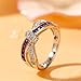 Jeulia Crossover Sterling Silver Women's Band Fashion Anniversary Promise Engagement Ring for Women With Gift Jewelry Box (9.5) (Purple & White, 5.5)