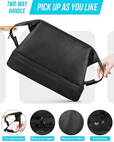Toiletry Bag for Men, SAMZSKY Travel Accessories Shaving Dopp Kit, All-around Waterproof Bathroom Toiletries Organizer (Black) 3 Toiletry Bag for Men, SAMZSKY Travel Accessories Shaving Dopp Kit, All-around Waterproof Bathroom Toiletries Organizer (Black)