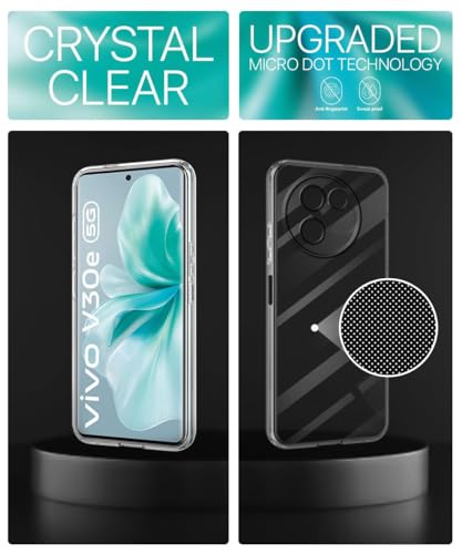 Image of NISHTECH for Vivo V30e 5G (2024) Premium Transparent Hybrid Soft Slim Dust Proof Back Case Cover with Camera Protection