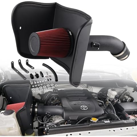 RiAiCiING Cold Air Intake Kit with Heat Shield Compatible with 2012-2021 Toyota Tundra 5.7L Cover