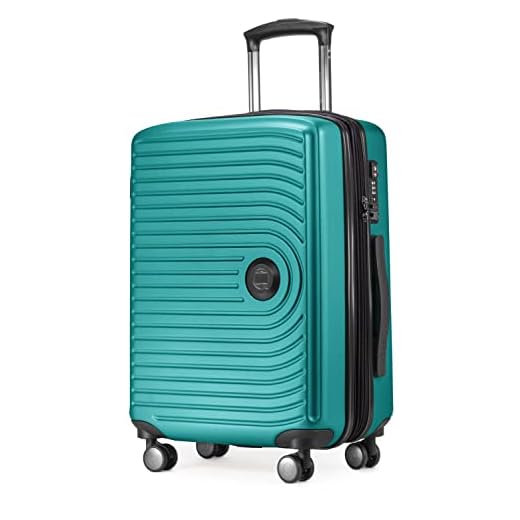 HAUPTSTADTKOFFER - MITTE - Maleta Trolley para Cabina, Extensible, Equipaje de Mano con ampliación de Volumen de 8 cm, TSA, 4 Ruedas Dobles engomadas, 55 cm, 55 litros, Türkis