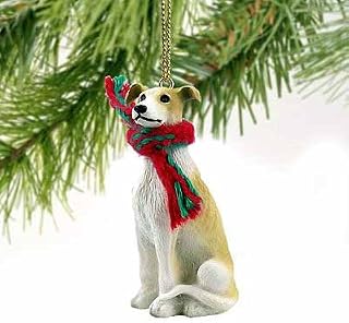 Conversation Concepts Greyhound Tiny Miniature One Christmas Ornament - Delightful, Tan-White