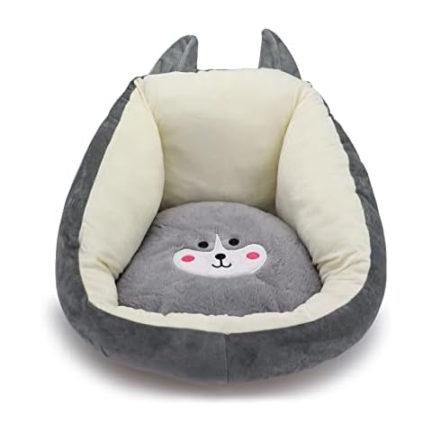 Firecos Seat Cushion 50x40 cm, Chair Cushion with Back Support, Cushion Plush for Armchair, Cushion Detachable Plush Cute Animal Cushion Pet Bed for Dining Room Bedroom Office (Grey) Cover