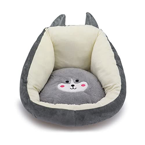 Firecos Cojín de Peluche Grande 50x40 cm, Cojín de Asiento Suave, Cojín de Suelo de Felpa con Respaldo para Sillón, Cojín para Mascotas, Almohada para Dormitorio, Oficina (Gris) Cover