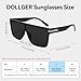 Dollger Oversized Shield Sunglasses for Men Women, Trendy Big Square Flat Top Sun Glasses Fashion One Piece Shades UV Protection