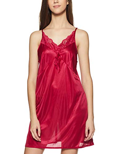 Clovia Womens Satin Nightslip In Hot Pink (Ns0299P14_Pink_L)
