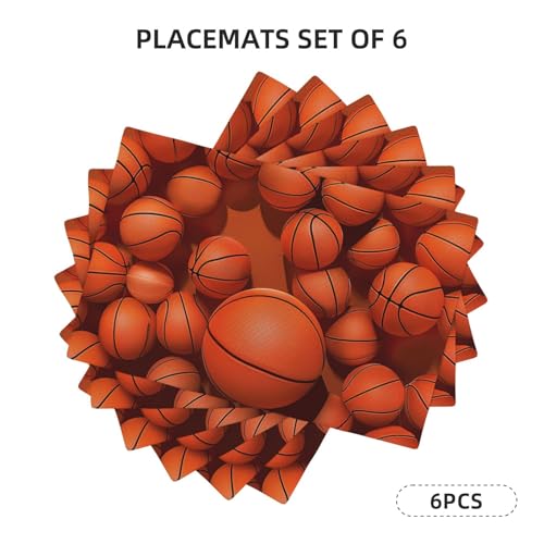 Set de table lin basketball orange pour repas de match entre amis et dîner convivial - 3