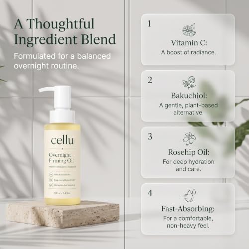 Cellu Overnight Firming Oil for Mature Skin, Cellu Body Firming Oil, Deeply Moisturizing, Instantly Improve Elasticity for All Skin Types (1 Bottle) - 2