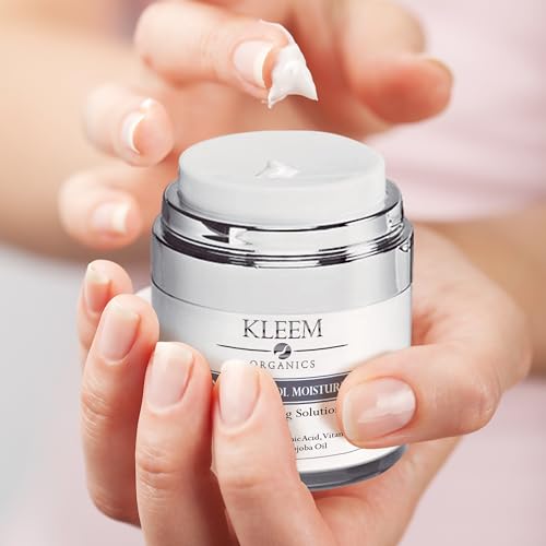 Kleem Organics Kleem Retinol Night Cream – Anti Wrinkle Face Cream with Hyaluronic Acid & Panthenol – Anti Aging Cream for Fine Lines, Dark Spots & Uneven Skin Tone – Gentle Formula, 1.7 Fl Oz (50ml)