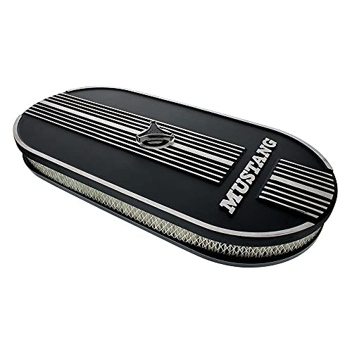 United Pacific 110293 Oval Aluminum Air Cleaner, With Mustang Logo For Dual 4 Barrel Carburetor