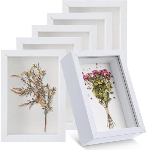6-Pack Shadow Box Photo Frames, White Shadow Boxes, Can be Hung on The ...