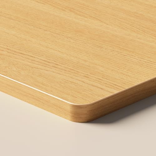 OffiGo Tablero de Mesa 25mm de Madera Maciza para Escritorio Regulable Tabla Textura Roble para Oficina