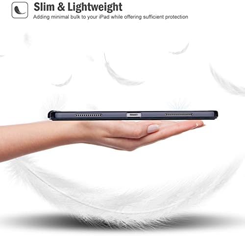 ProCase Etui do iPad Air 4 generacji 10,9 cala 2020 elastyczne etui z TPU na tył telefonu, Slim Smart Cover Case z uchwytem na długopis, funkcja automatycznego uśpienia/budzenia - czarne