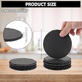 ZOFUN 12 sztuk łupkowych podstawek pod szklanki, okrągłe z uchwytem, 10 x 10 cm, podkładki z łupka pod napoje, szklanki, do baru, dekoracji, raclette, świec, napojów, 12 sztuk