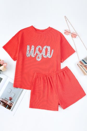 Image of Womens Pajama Sets 2 Piece Pjs Sleepwear Soft Comfy Short Sleeve Tops and Shorts Lounge Set Loungewear Outfit