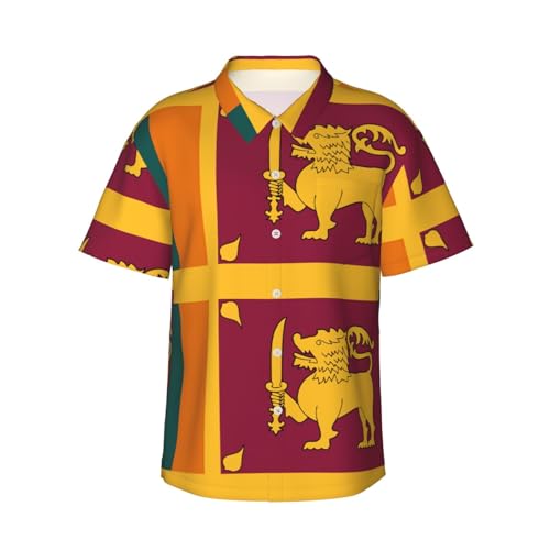 Chemise hawaïenne imprimé Sri Lanka au motif unique et coloré