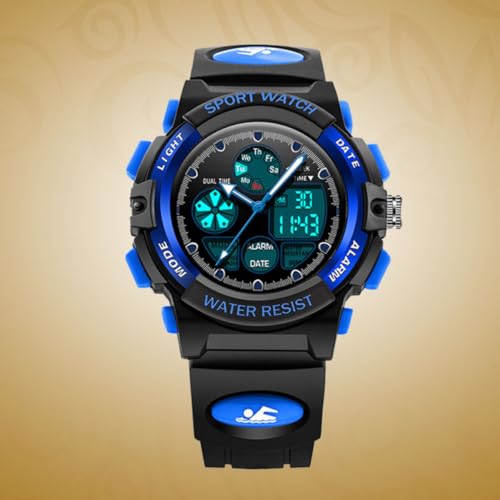 Reloj digital resistente al agua con funciones de calendario y cronómetro deportivo 7