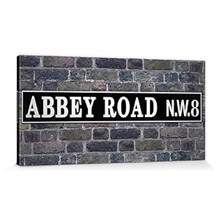 1art1 The Beatles Poster Impression Sur Toile Abbey Road N.w. 8 Affiche Murale XXL Encadrée | Tendue Sur Cadre En Bois… - Les Beatles, Paul McCartney, John Lennon, RIngo Starr, George Harrison