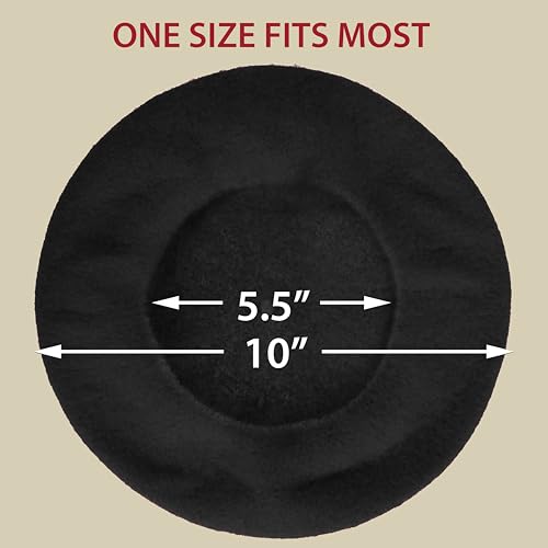 image for Kangaroo Black Hat- Women's Wool Beret, Parisian Hat, Lightweight Styl