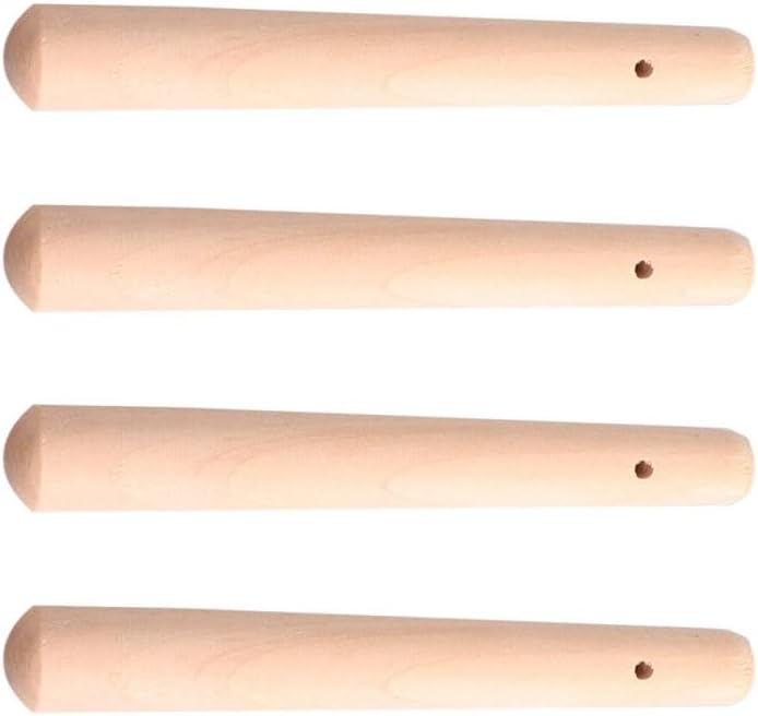 SUPVOX 4pcs Wooden Food Muddler Sticks Boys and Girls Wood Pestle Ergonomic Design for Toddlers Safe and Grinding Rod