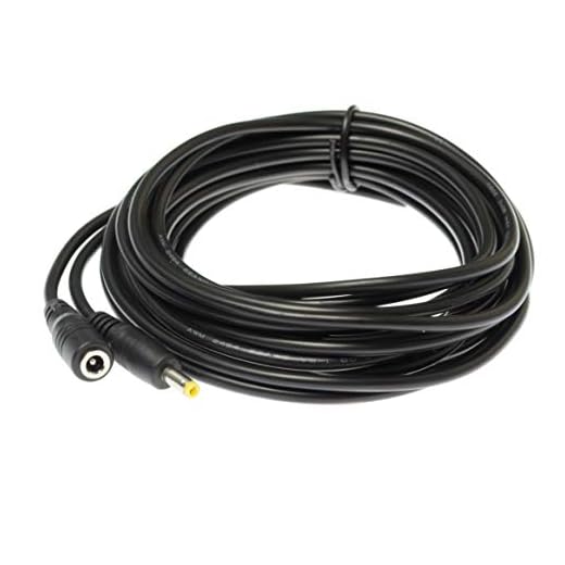 Kingfisher-teknik – lång 5 m förlängningssladd 2 A hona till hane DC-plugg laddningskabel svart (22 AWG) kompatibel med Sennheiser RS 170 trådlös TR 170 ljudsändare