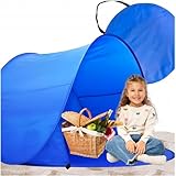 KRUMAD Strandmuschel Pop Up, Selbstaufbauende Strandmuschel mit UV Schutz 50+, Wurfzelt für Kinder und Familie, Wind- und Sonnenschutz Strand, Leichtes Strandzelt mit Tasche, Strandzelt Baby