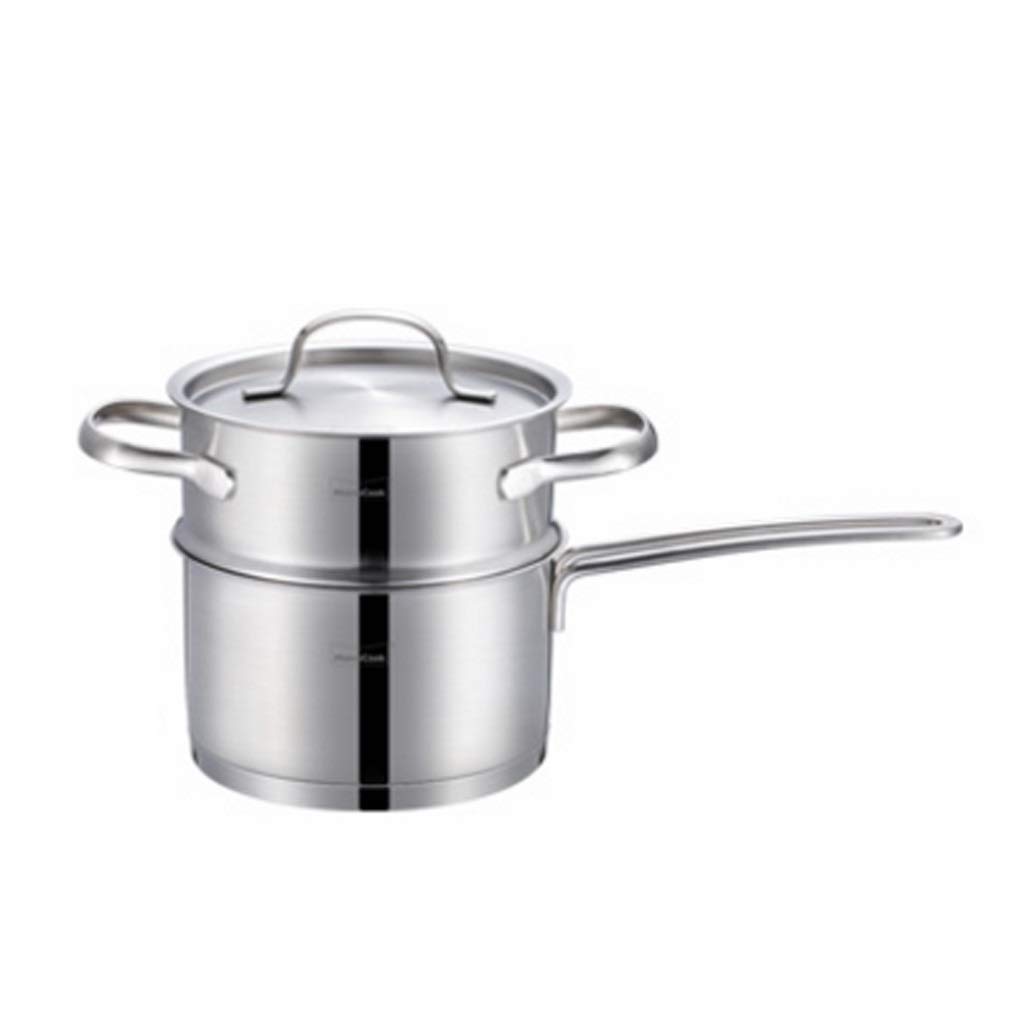 GTHTUHFD Stainless Steel Steamer Household Thickened Boiled Hot Milk Household Steamer Noodle Soup Pot