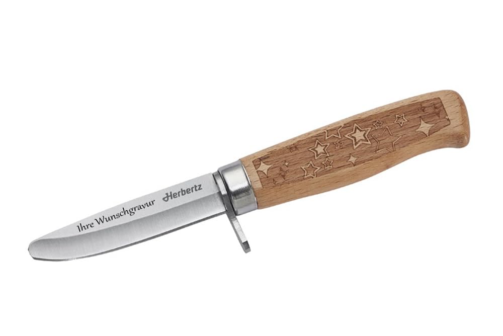Herbertz Kindermesser Klinge 8cm Lederscheide Messer Pakkaholz