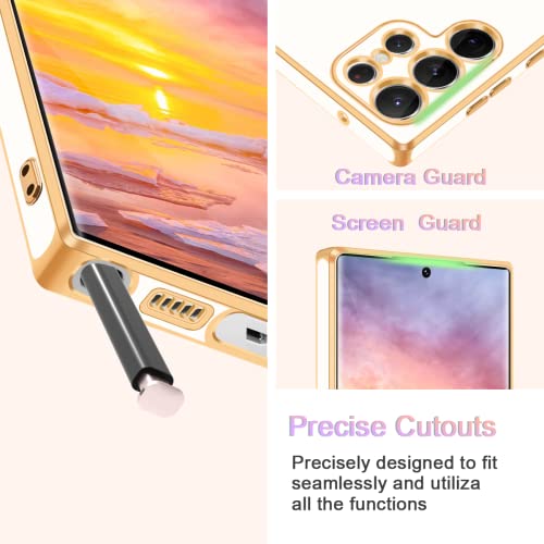Samsung Galaxy S23 Ultra Case,S23 Ultra Case,Slim Fit Thin 360°Rotatable Ring Holder Magnetic Stand Car Mount Antiscratch Shockproof Girls Boy Fullbody Protective Galaxy S23 Ultra Case,6.8",White,2023 #TOP4