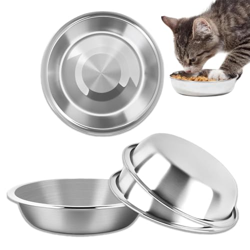 4 Pcs Stainless Steel Cat Bowls, Kitten Food Bowls, Feeding 