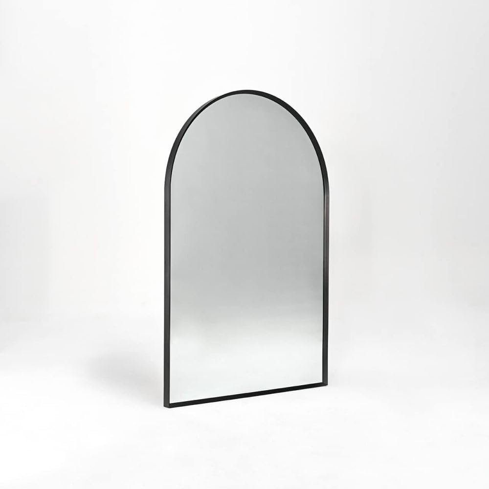 Beaunicorn 20x30 Inch Metal Framed Arched Arch Mirror with Anti-Breakage Film, Easy to Install – Home Decor Arched Wall Mirror for Bathroom, Living Room, Bedroom, Entryway(Black)