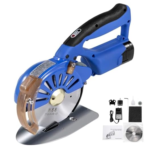 VEVOR Fabric Cutter 125mm Rotary Fabric Cutter 39mm Cutting Height Wireless Electric Rotary Cutter All-Copper Motor with Low Noise Adjustable Speed Electric Scissors for Cutting Fabric and Cotton