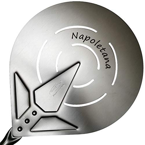 Gi.Metal Pelle à pizza perforée Napolitaine de 23 x 175 cm en acier inoxydable