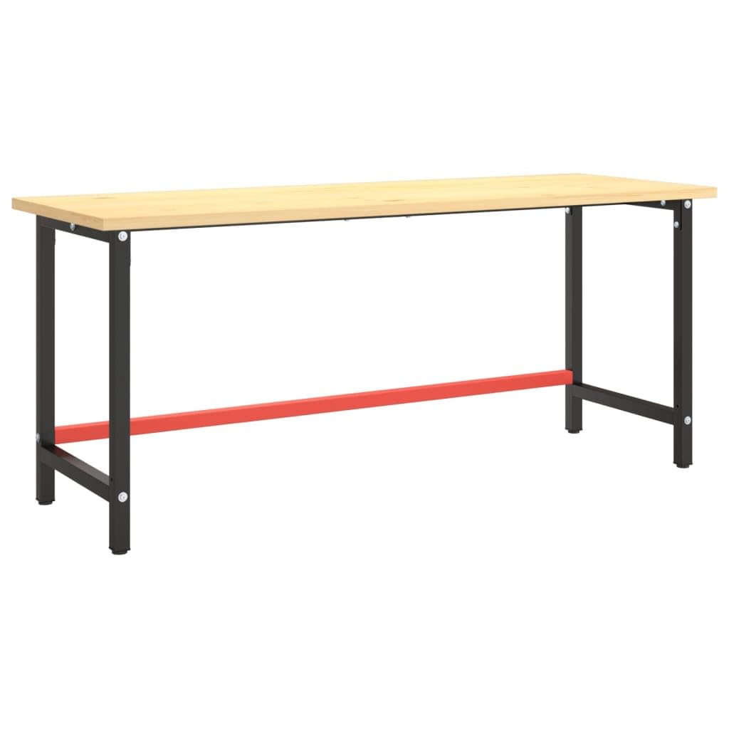 Generic Metalowa Rama Stołu Warsztatowego Czarno-czerwony stół Warsztatowy do Warsztatu Garażowego (80 X 57 X 79 cm) (180 x 57 x 79 cm)