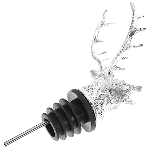 Cabilock Christmas Bottle Pourer Animal Wine Pourer Deer Head Wine Pourer Aerator Stag Bottle Pourers Stopper Pourers with Tapered Spout for Wine Oil Vinegar Liquid Wine Cork